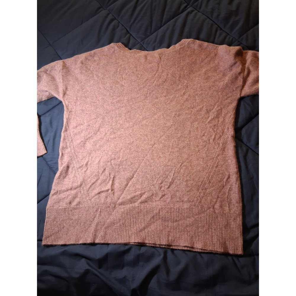 Adrienne Vittadini 100% 2-Ply Cashmere Sweater XL Mauve Pink Crew Neck Knit - Picture 5 of 6
